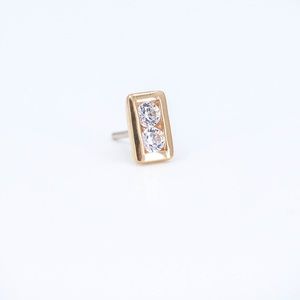 NWT BVLA Rectangle Illusion in 14k Rose Gold